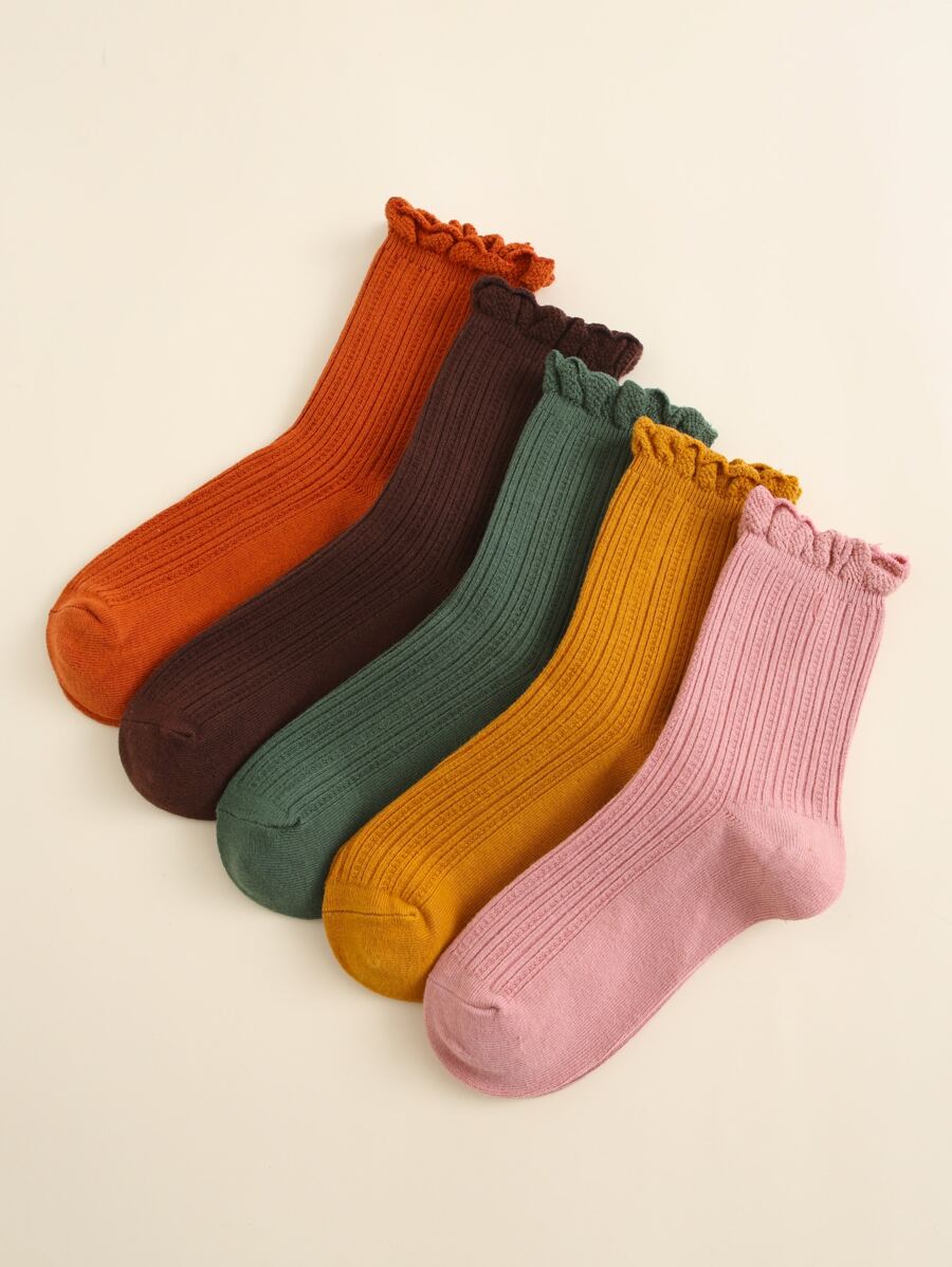 Frill Trim Socks 5-pack