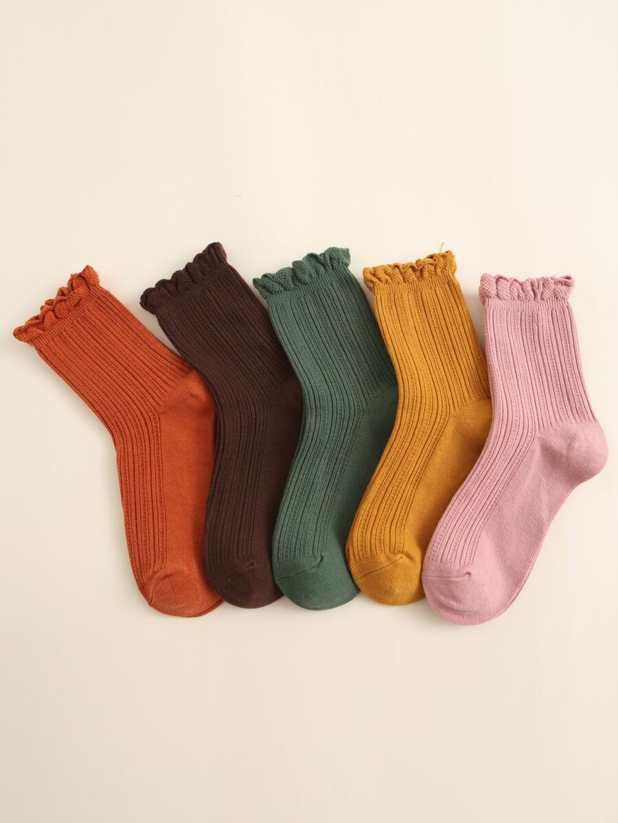 Frill Trim Socks 5-pack