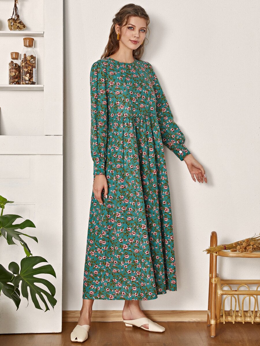 Floral Print Smock Dress