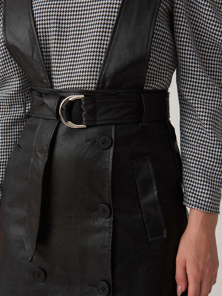 Buckle Belted Overall Dress