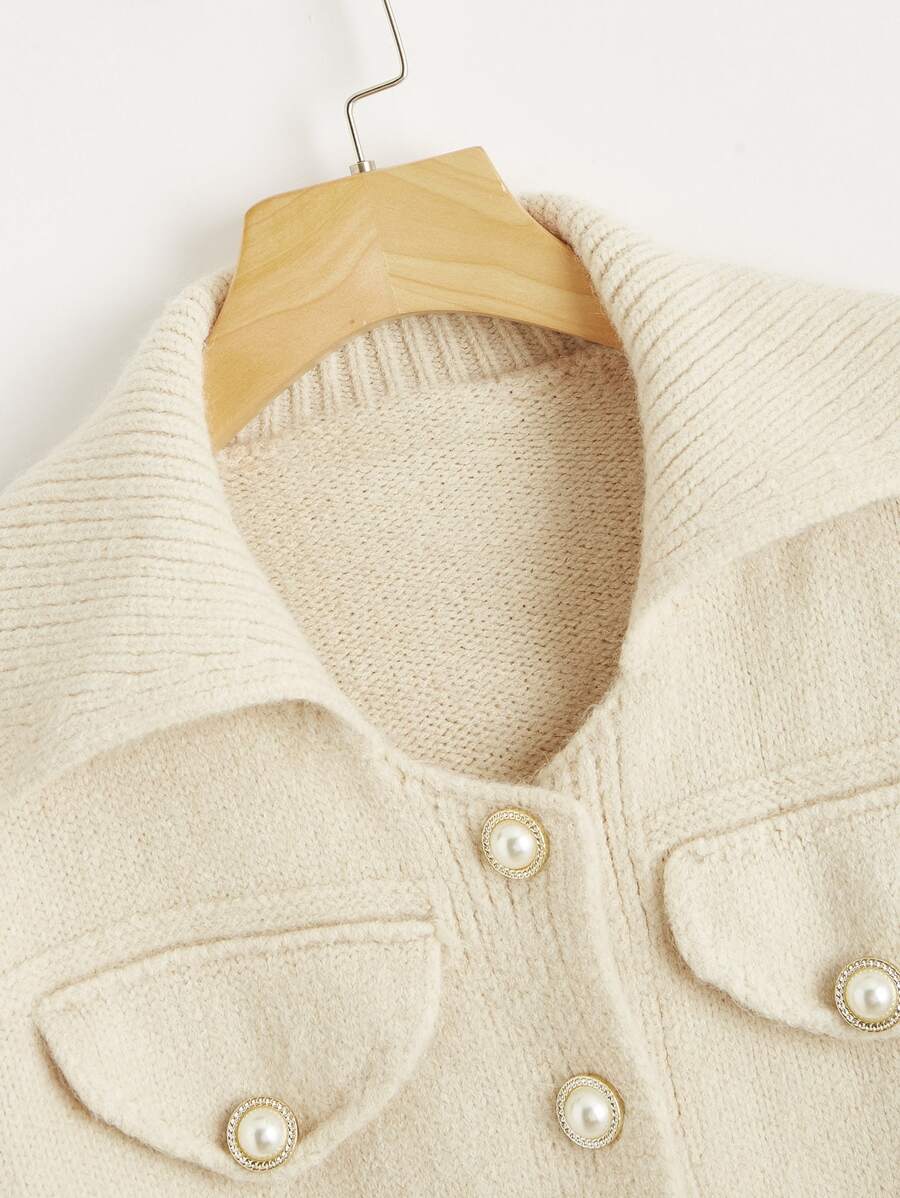 Cream Collared Cardigan