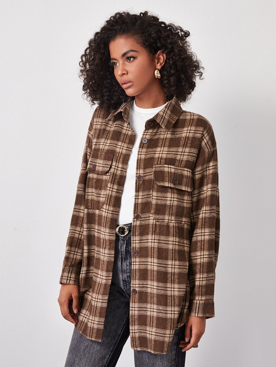 Oversized Plaid Button-up