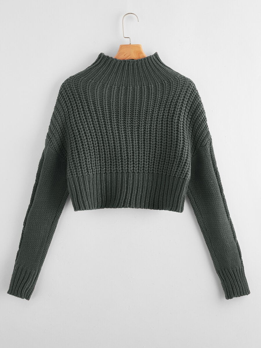 Cable-knit Cropped Sweater