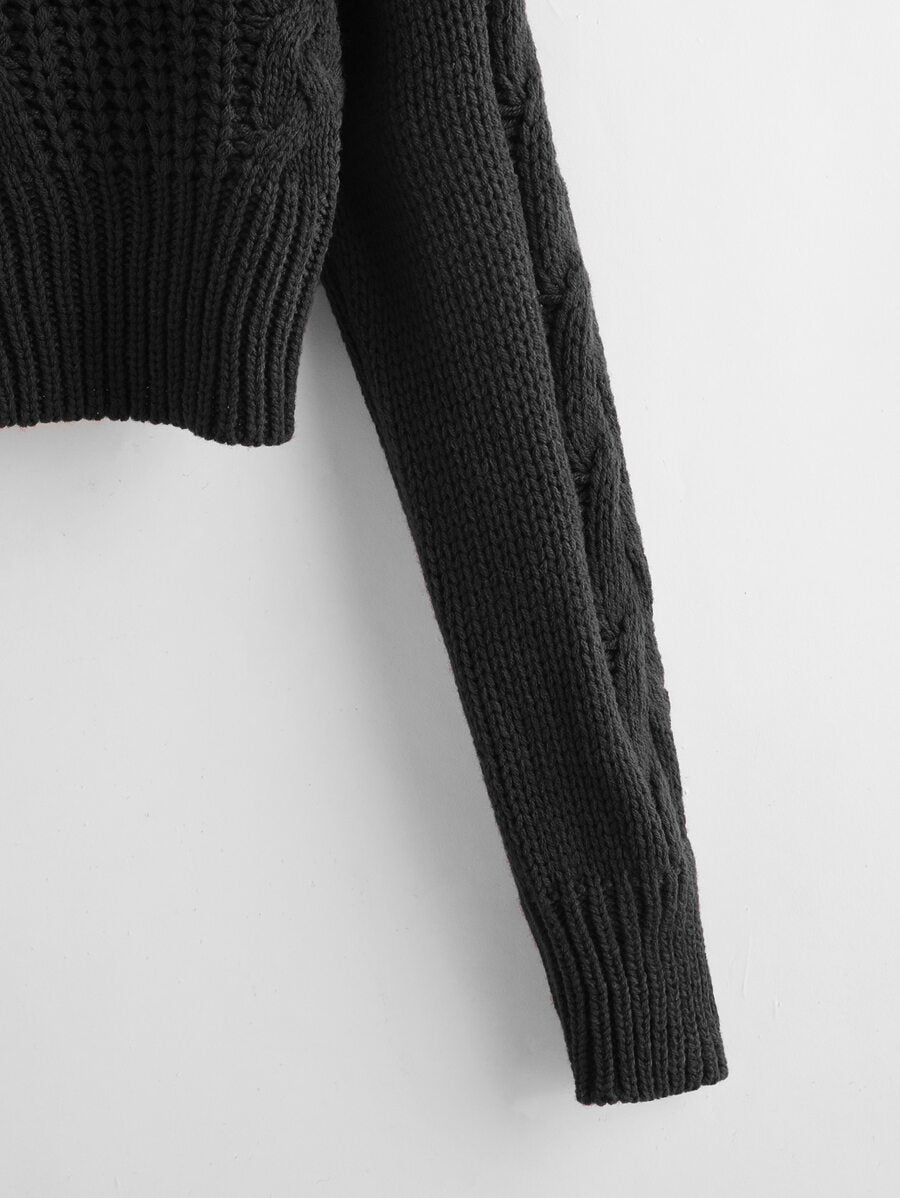 Cable-knit Cropped Sweater