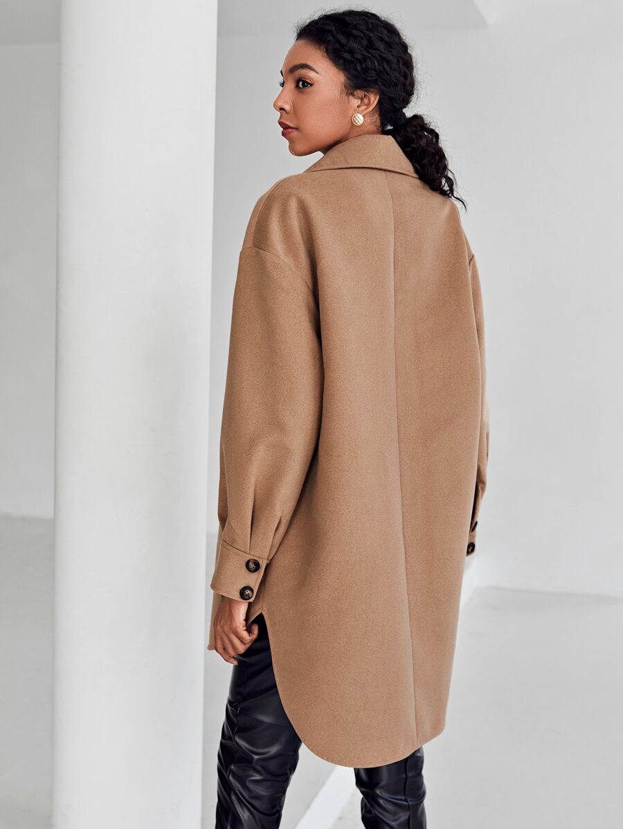 Curved Hem Coat