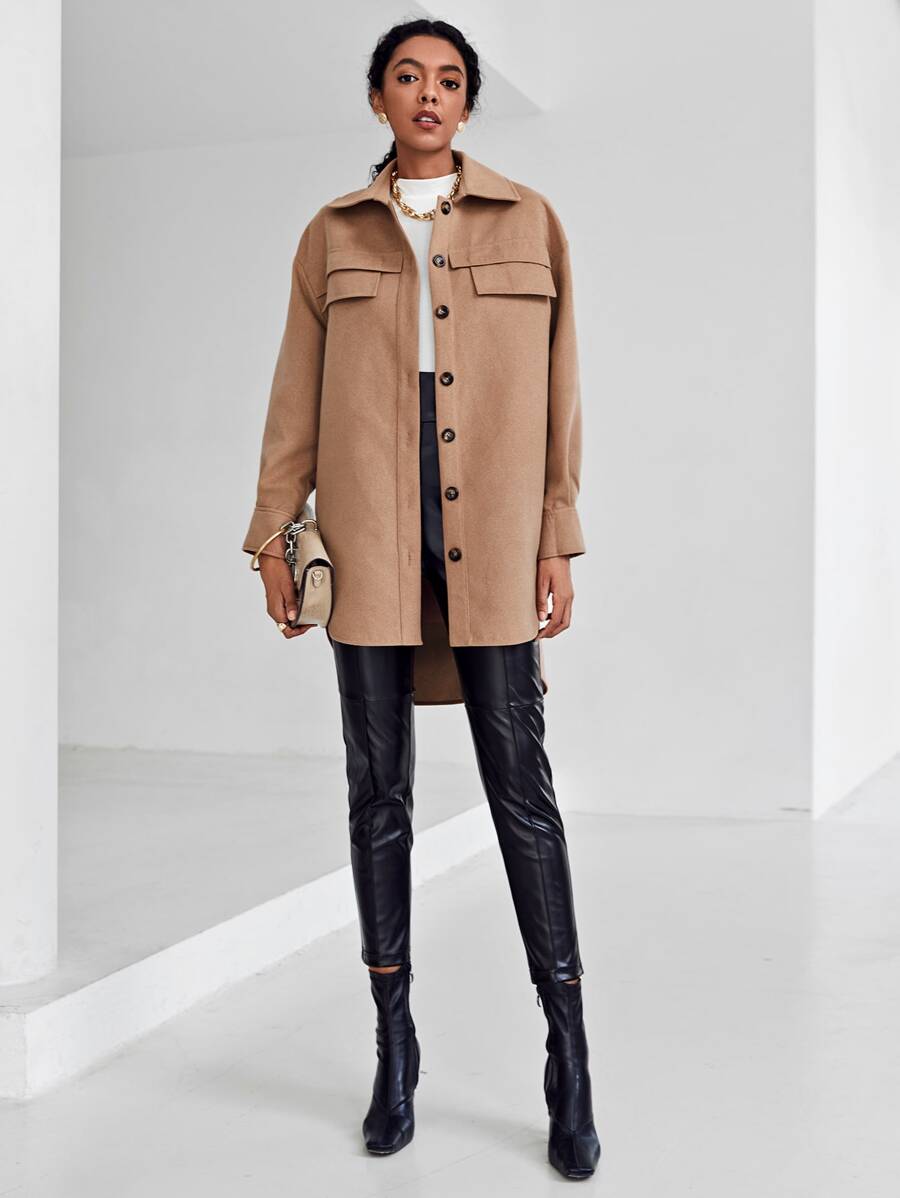 Curved Hem Coat