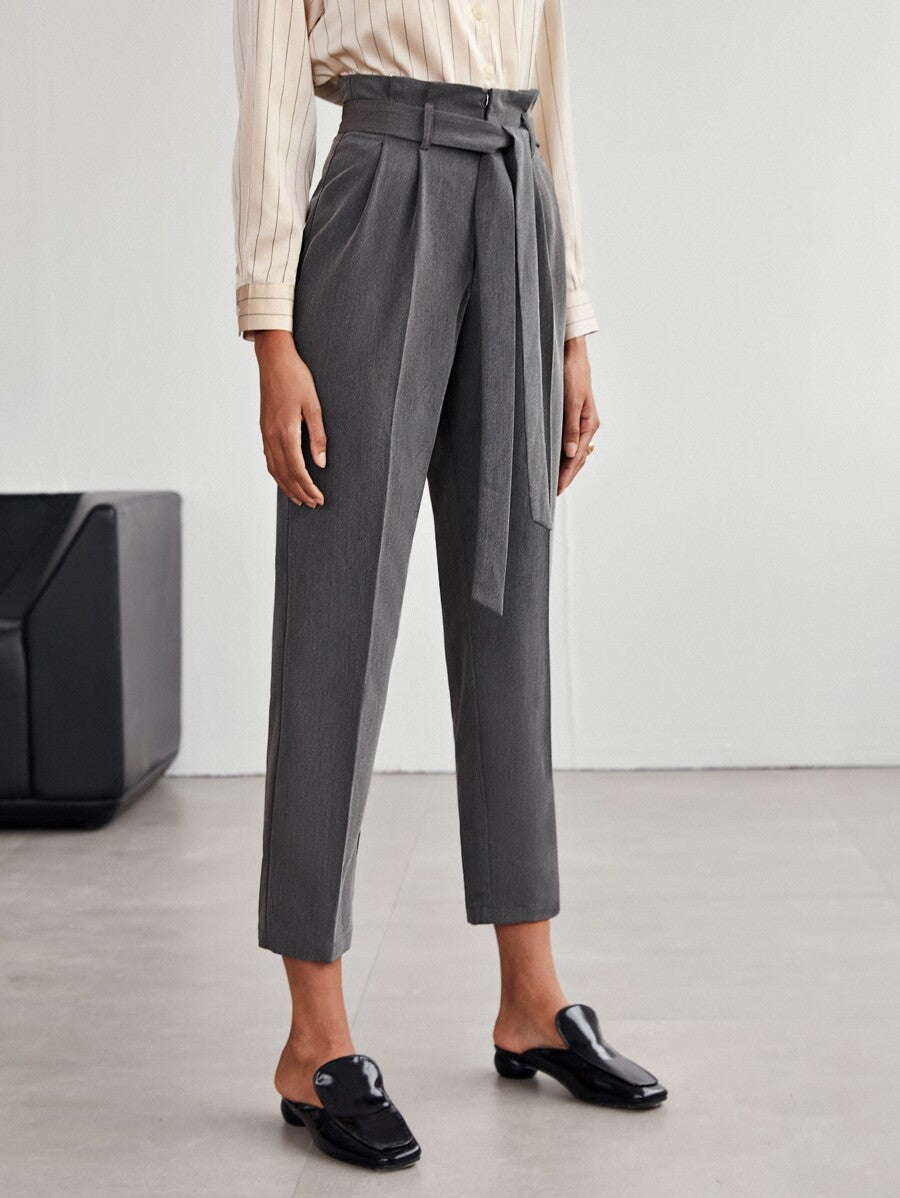 Pleated Trousers with Belt