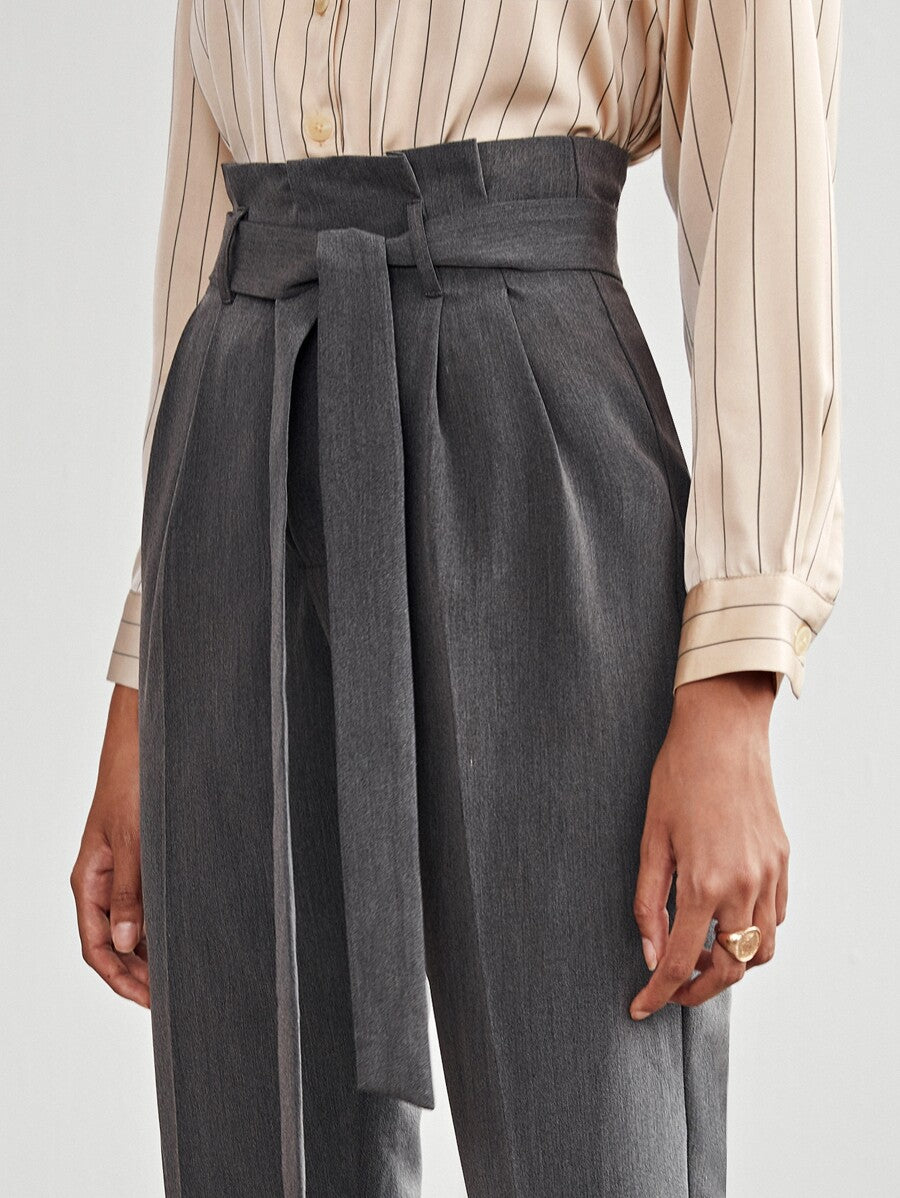 Pleated Trousers with Belt