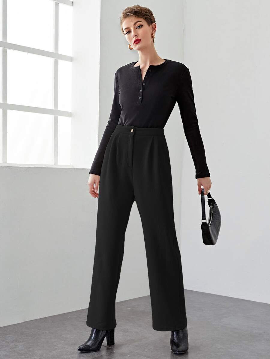 High-waist Straight-legged Trousers