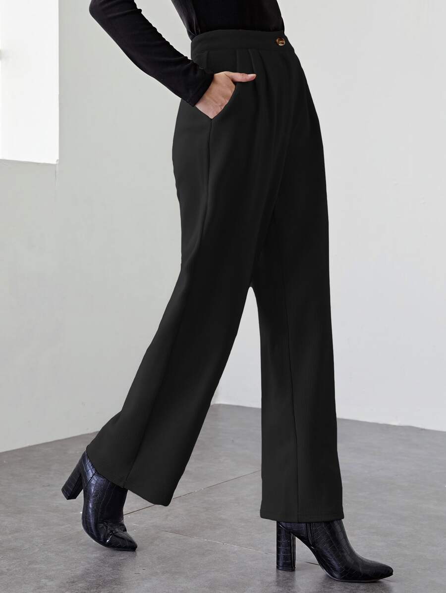 High-waist Straight-legged Trousers