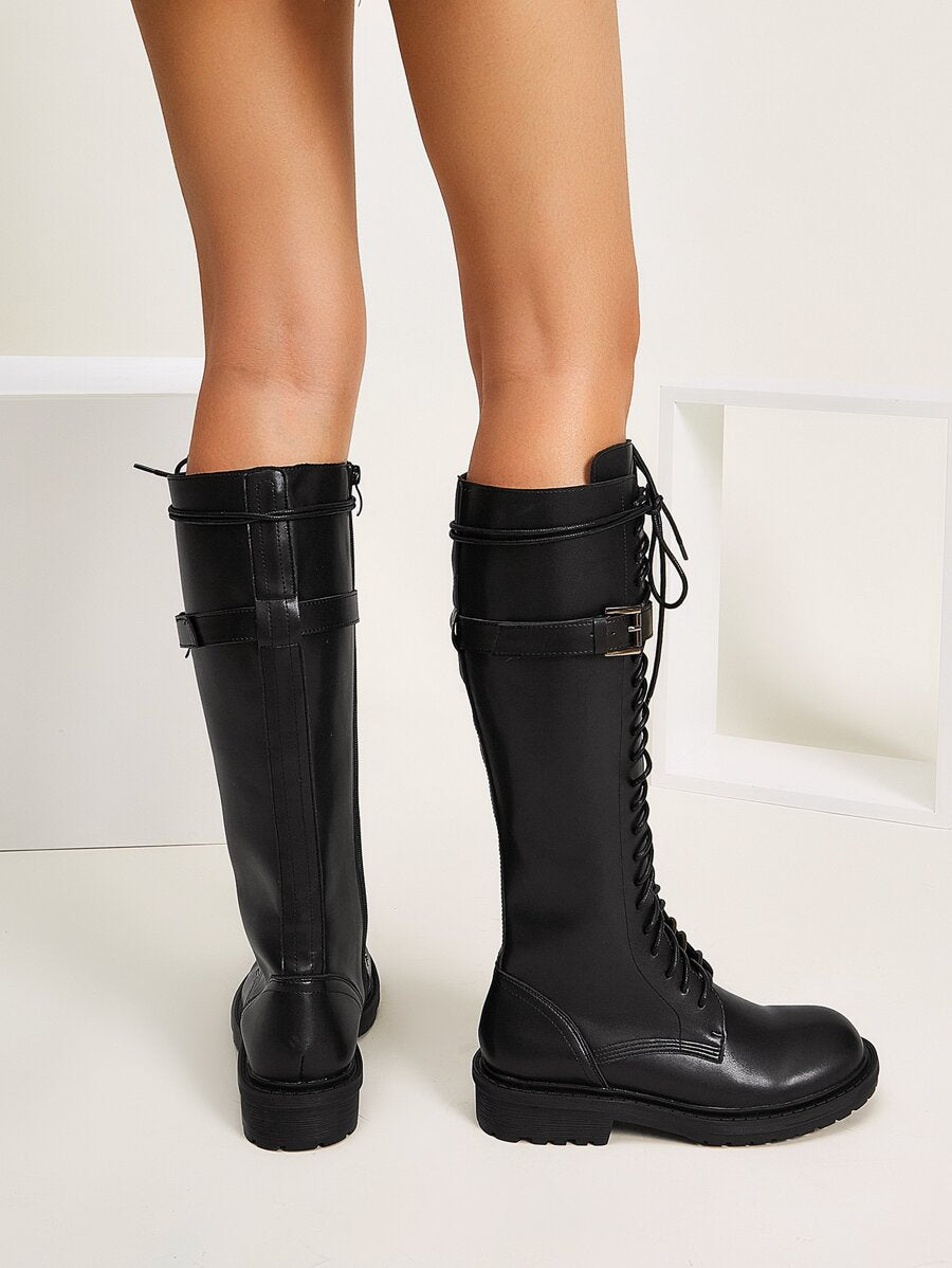 Lace-up Knee Boots