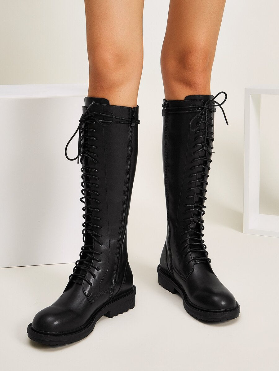 Lace-up Knee Boots