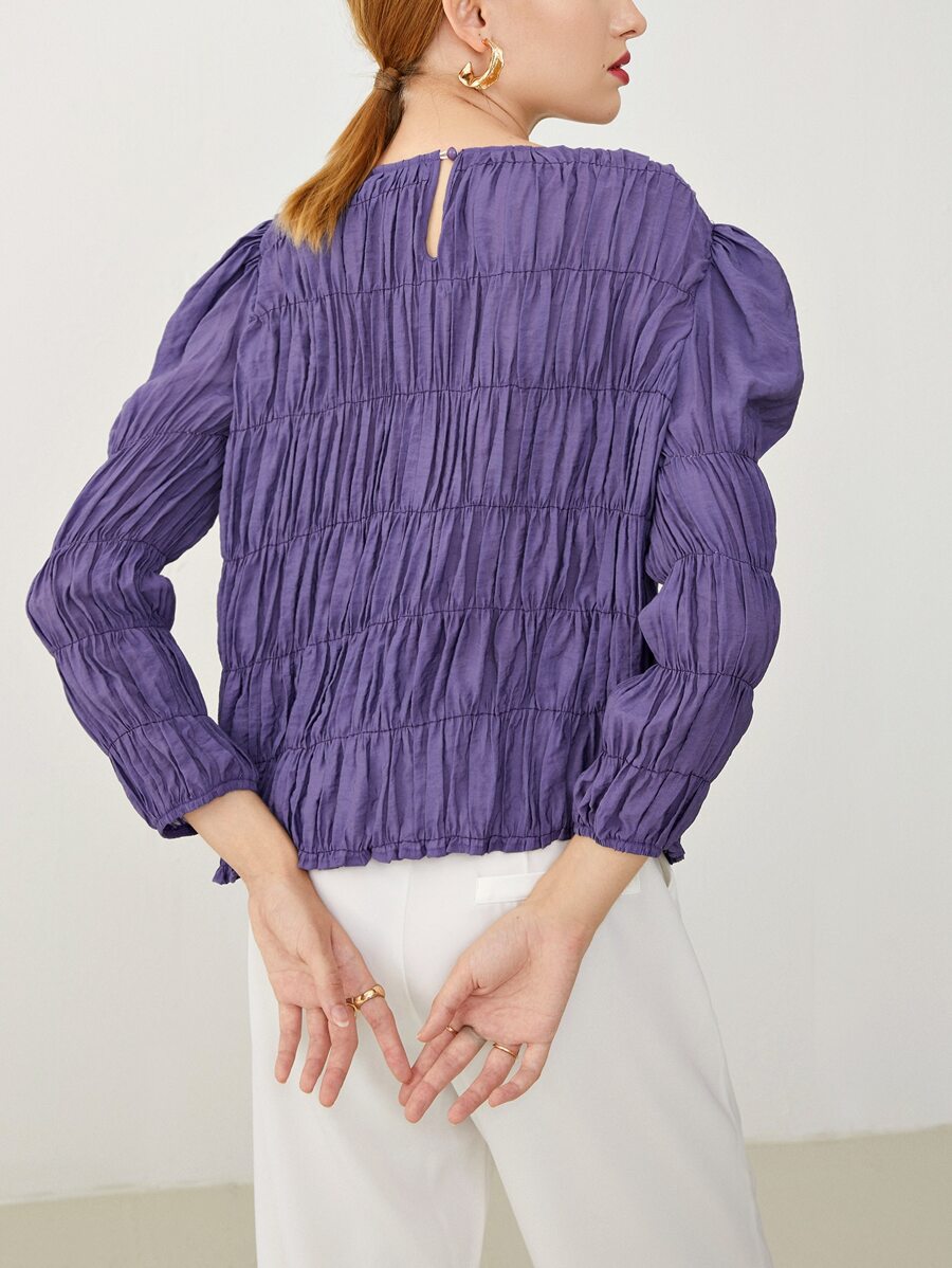 Puff Sleeve Gathered Top