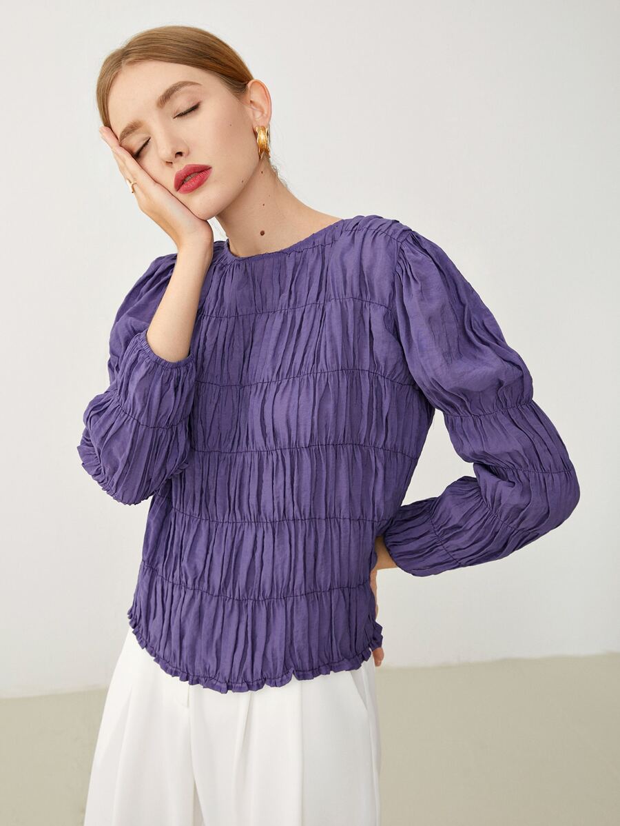 Puff Sleeve Gathered Top