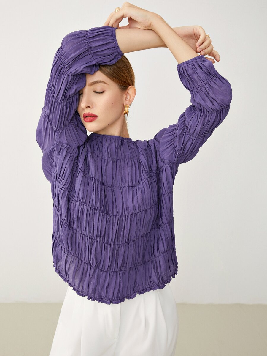 Puff Sleeve Gathered Top