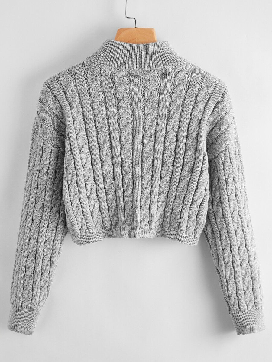 Cropped Zip-up Sweater