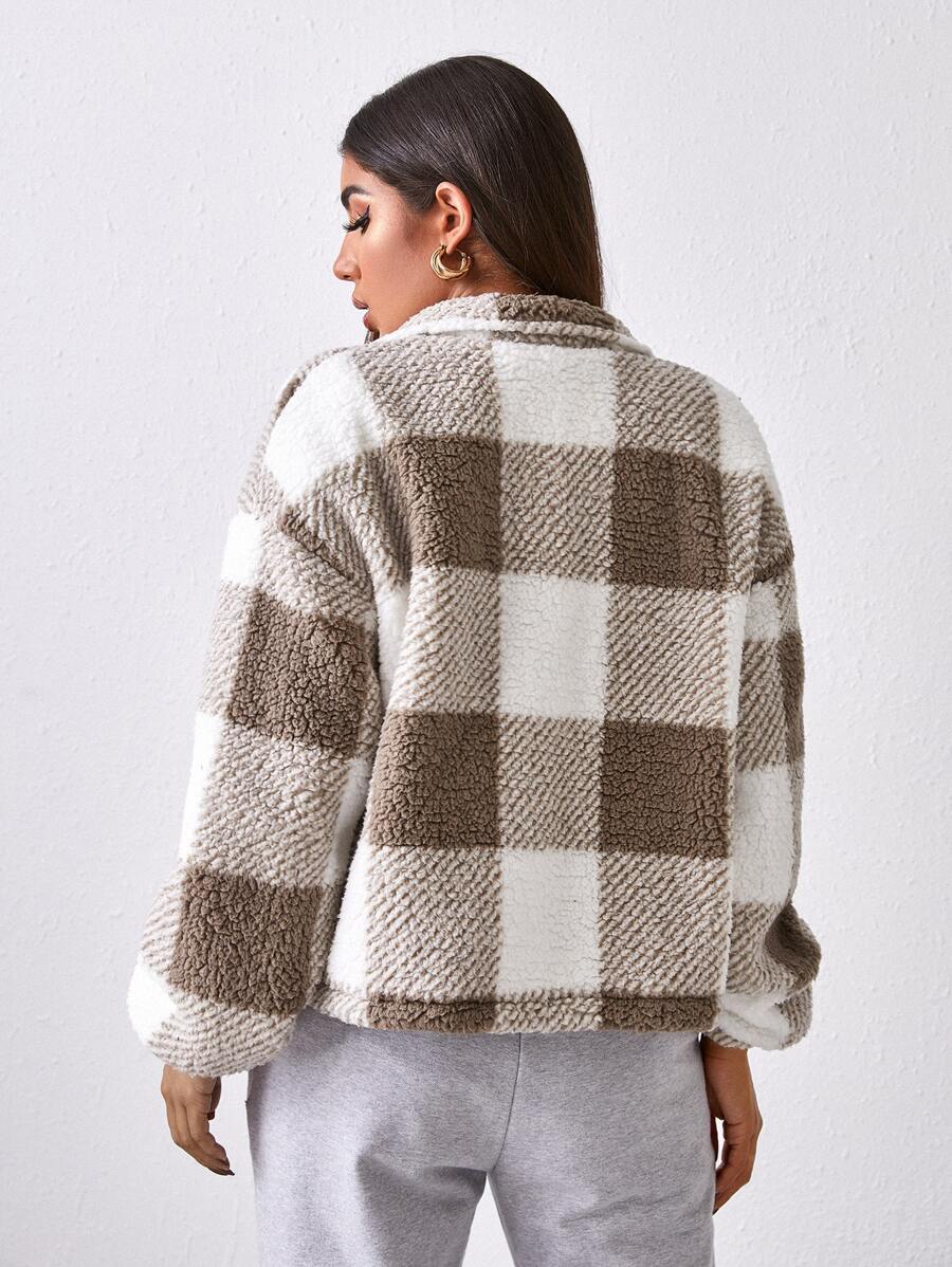 Teddy Plaid Jacket