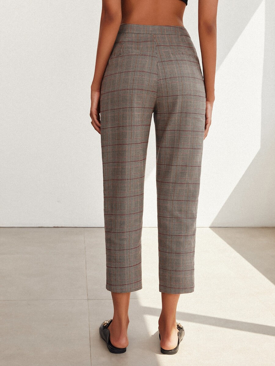 Plaid Cropped Trousers