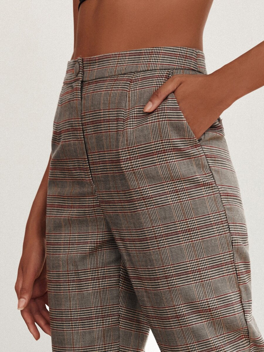 Plaid Cropped Trousers