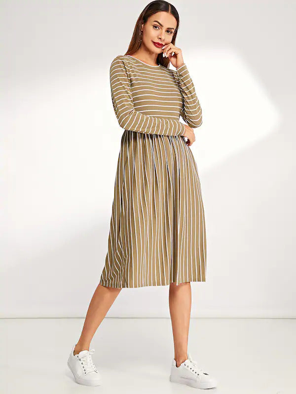 Mixed Stripe Tee Dress