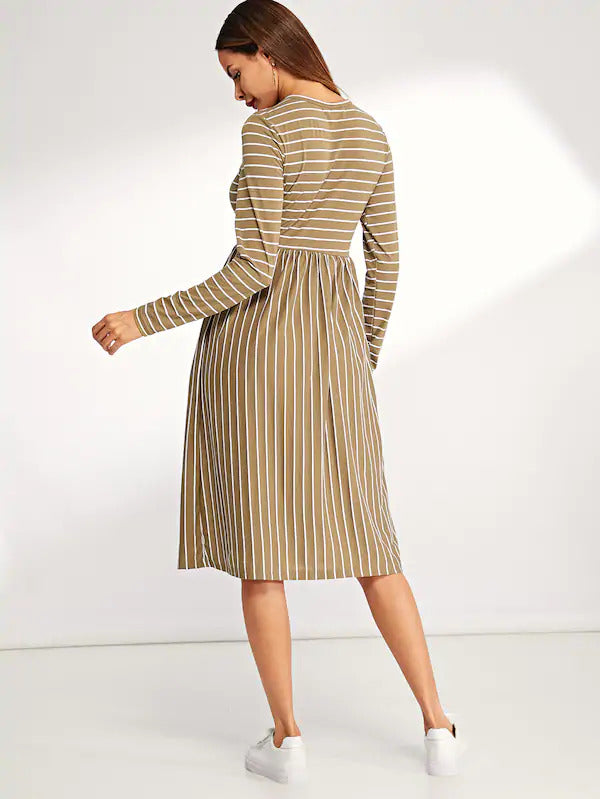 Mixed Stripe Tee Dress