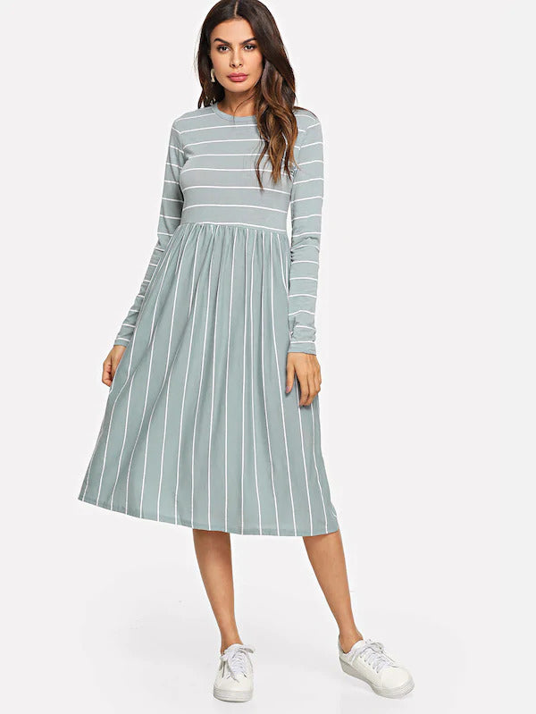 Mixed Stripe Tee Dress