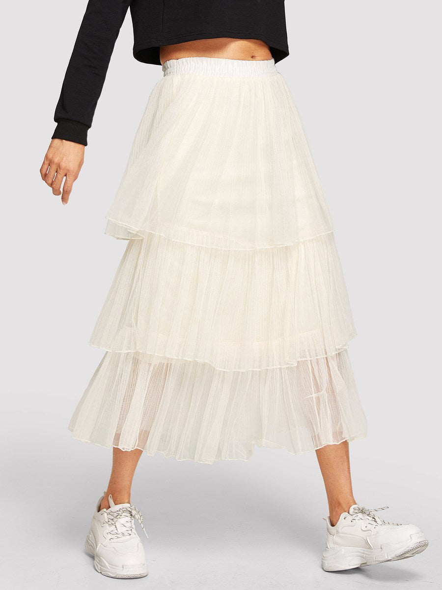 Layered Mesh Mini Skirt – Yelum Carolyn Boutique