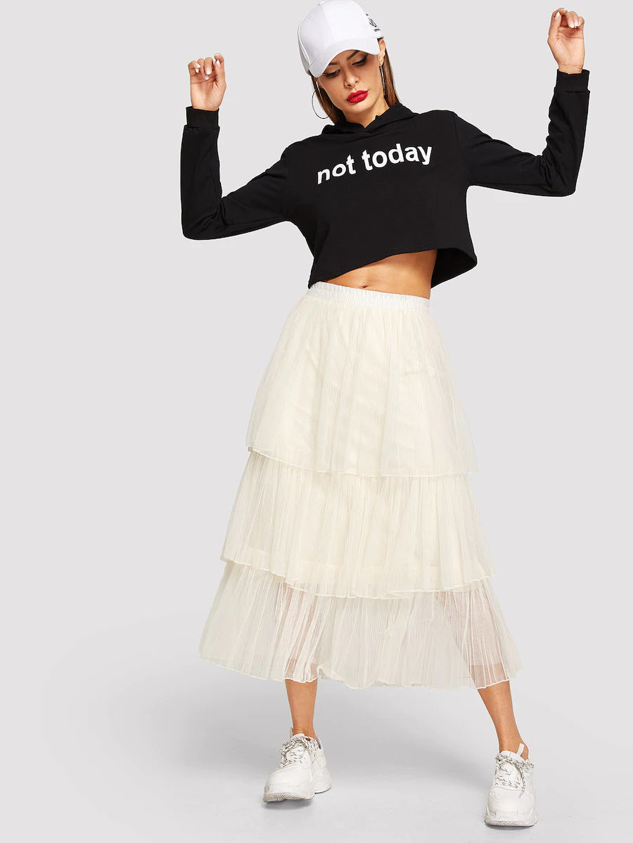Tiered Layer Mesh Skirt - Flex Theme Trending